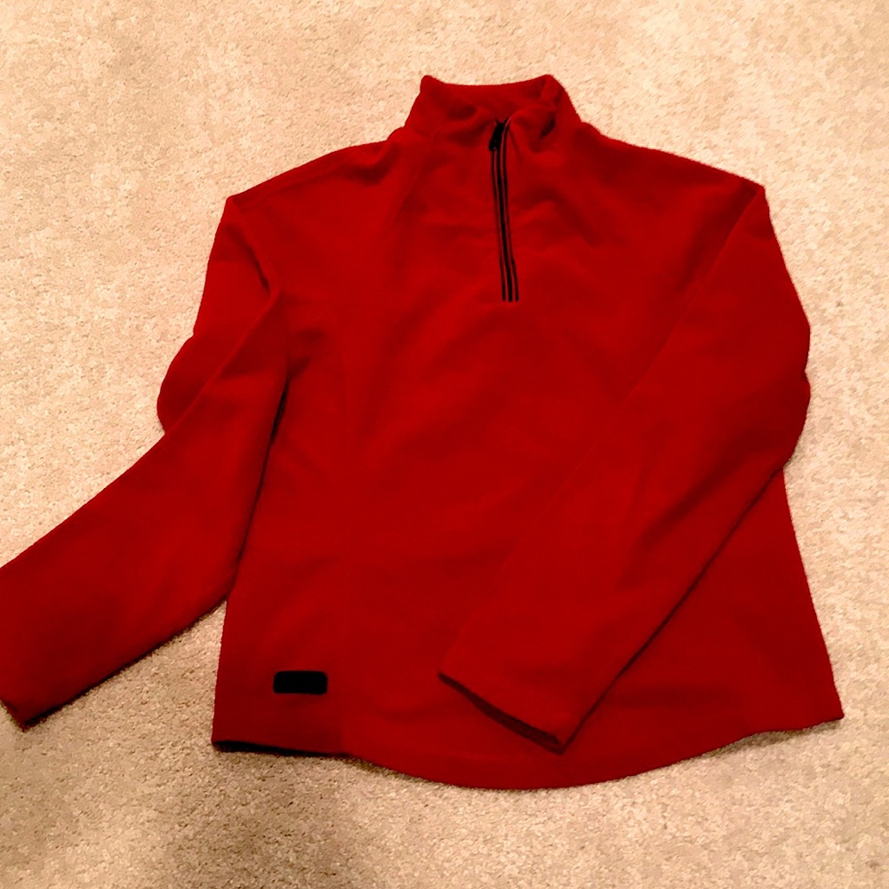 Lauren red fleece zip up top